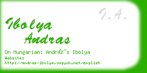 ibolya andras business card